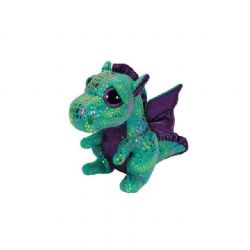 PELUCHE TY BEANIE BOOS - CINDER DRAGON VERT VENTRE MAUVE PETIT 6